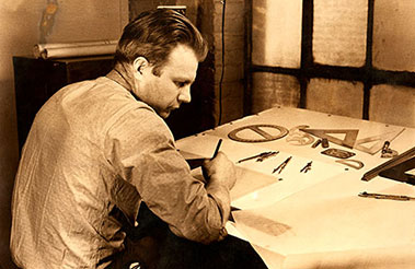 Joe drawing board, 1942 Illinois