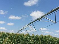 pivot irrigation over corn